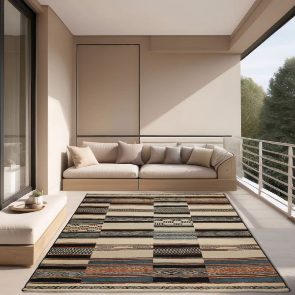 Rachele Designerteppich beige multi