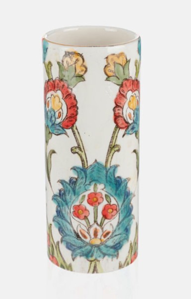 D7115 Handbemalte Keramikvase aus der Blumen-Kollektion ø 8 cm
