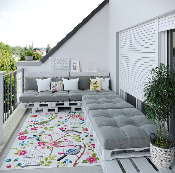 Rosetta Designerteppich anthracite multi